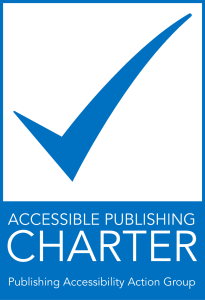 Check mark in a box. Text reads: Publishing Accessibility Action Group, Accessible Publishing Charter