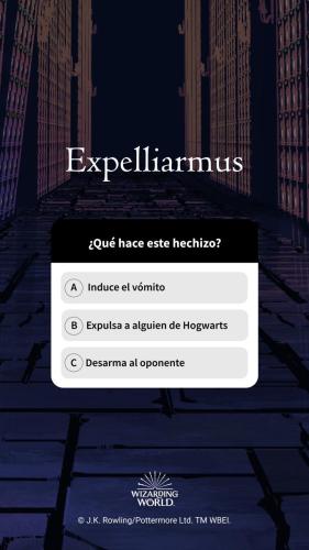 An Instagram Story Quiz question, asking what the spell Expelliarmus means.